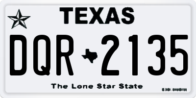 TX license plate DQR2135