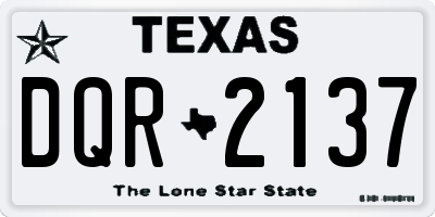 TX license plate DQR2137