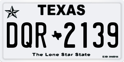TX license plate DQR2139