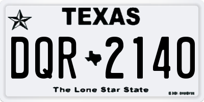 TX license plate DQR2140