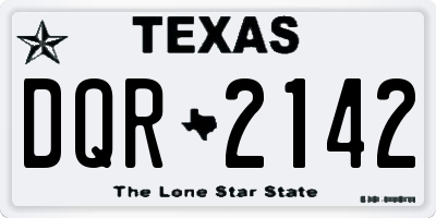 TX license plate DQR2142