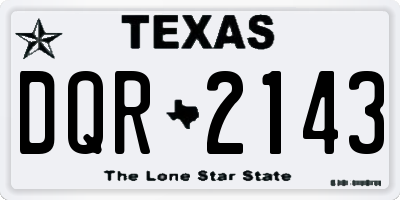 TX license plate DQR2143