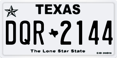 TX license plate DQR2144
