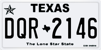TX license plate DQR2146