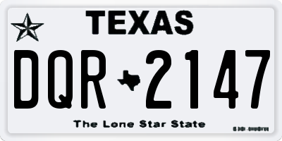 TX license plate DQR2147