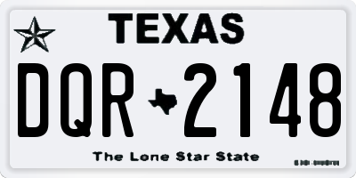 TX license plate DQR2148