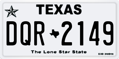 TX license plate DQR2149