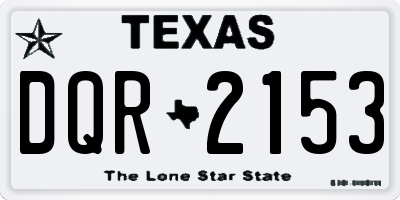 TX license plate DQR2153