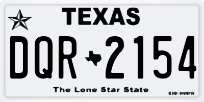 TX license plate DQR2154
