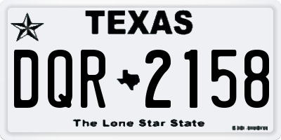 TX license plate DQR2158