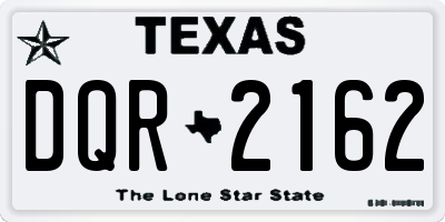 TX license plate DQR2162
