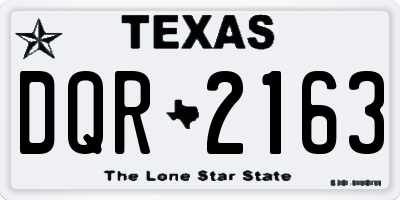 TX license plate DQR2163