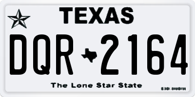 TX license plate DQR2164