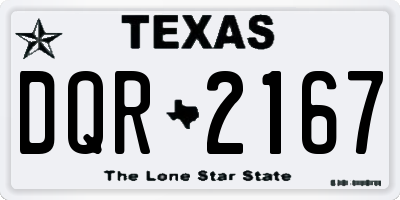 TX license plate DQR2167