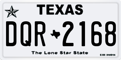 TX license plate DQR2168