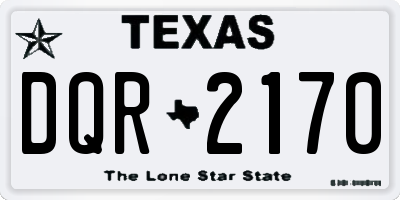 TX license plate DQR2170