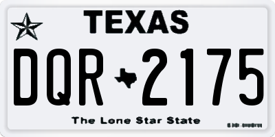 TX license plate DQR2175