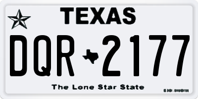 TX license plate DQR2177