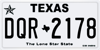 TX license plate DQR2178