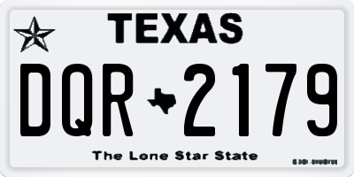 TX license plate DQR2179