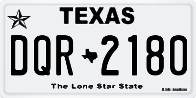 TX license plate DQR2180