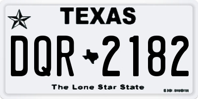 TX license plate DQR2182