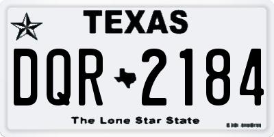 TX license plate DQR2184