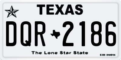 TX license plate DQR2186