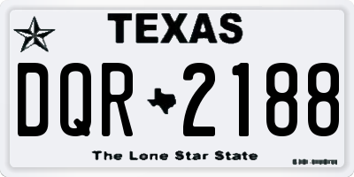 TX license plate DQR2188
