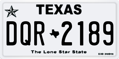 TX license plate DQR2189