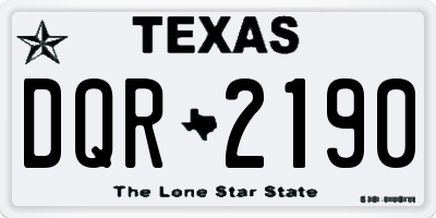 TX license plate DQR2190