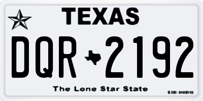 TX license plate DQR2192