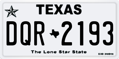 TX license plate DQR2193