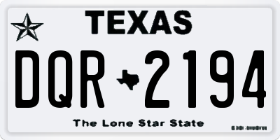 TX license plate DQR2194