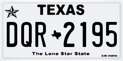 TX license plate DQR2195