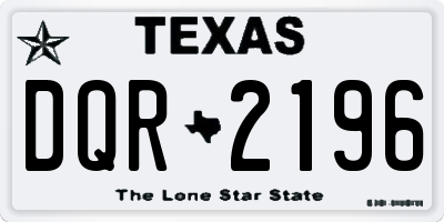 TX license plate DQR2196