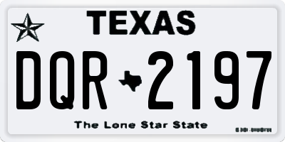 TX license plate DQR2197