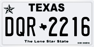 TX license plate DQR2216