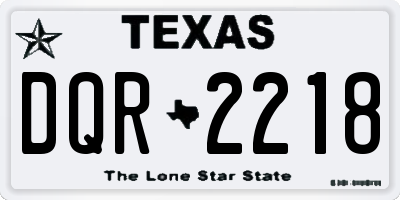 TX license plate DQR2218