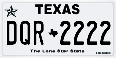 TX license plate DQR2222