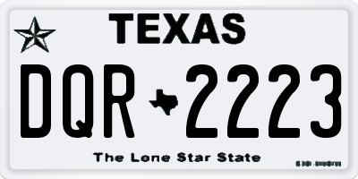 TX license plate DQR2223