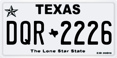 TX license plate DQR2226