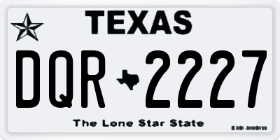 TX license plate DQR2227