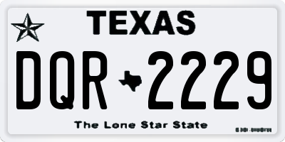 TX license plate DQR2229