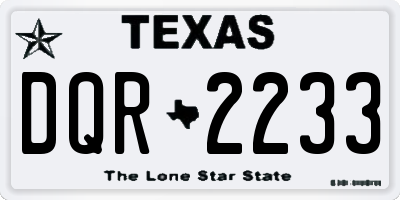 TX license plate DQR2233