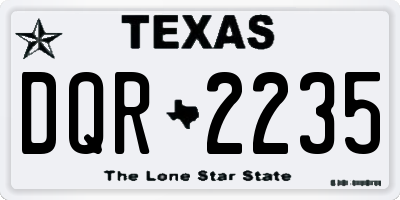 TX license plate DQR2235