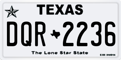 TX license plate DQR2236
