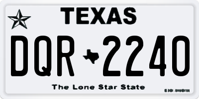 TX license plate DQR2240