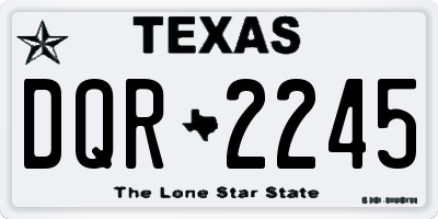 TX license plate DQR2245