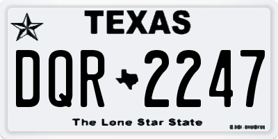 TX license plate DQR2247